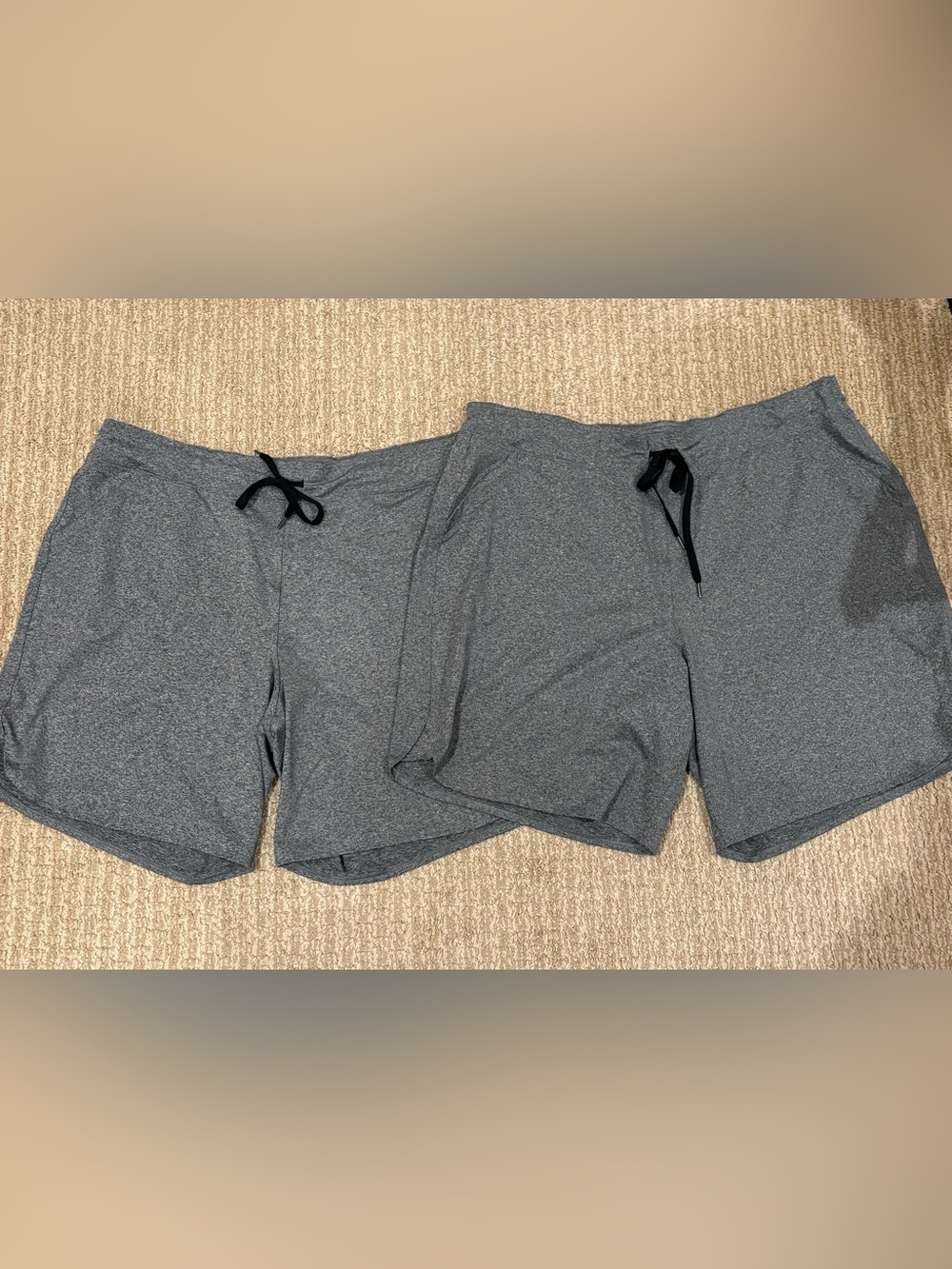 2-Tek gear Gray Athletic Drawstring Shorts with Side Pockets, Size XXL